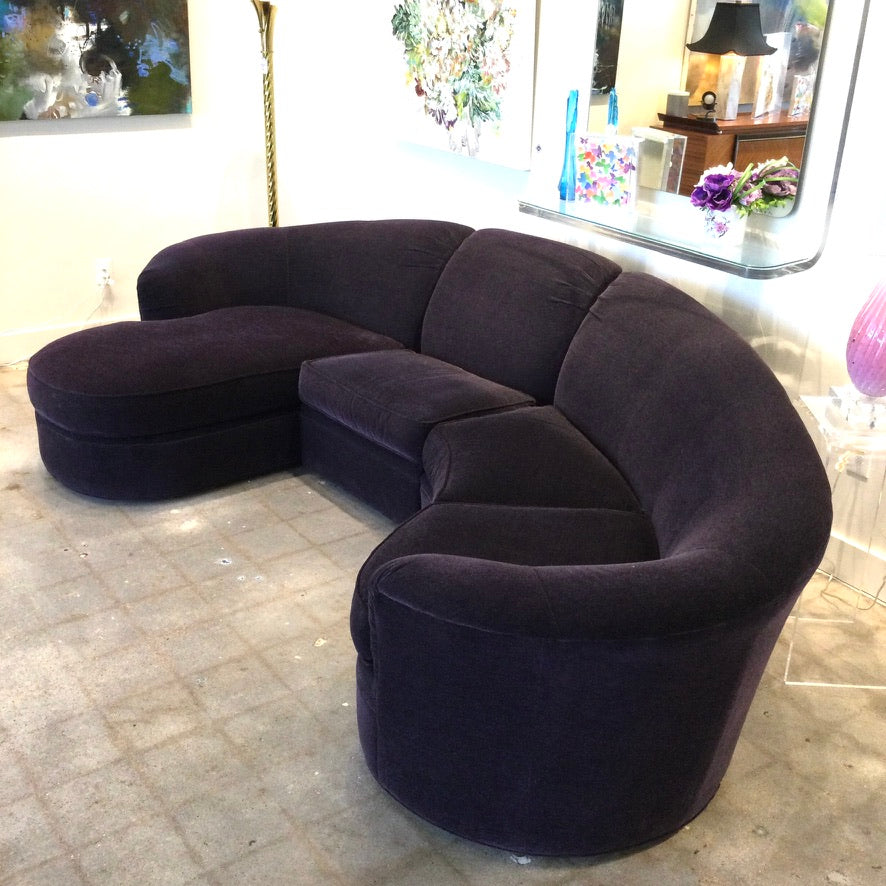 Velvet Sectional Sofa With Chaise